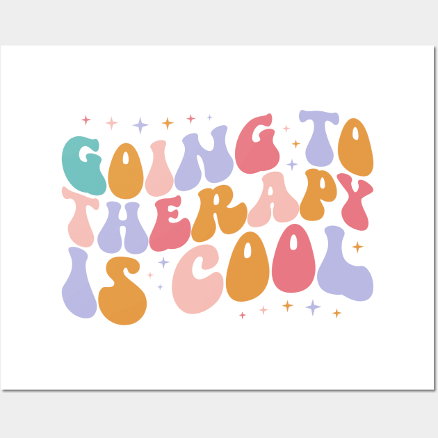 Retro Mental Health, Going to Therapy is Cool Wall Art by mcoshop